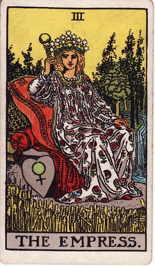 Lámina III, La Emperatriz, del tarot Rider-Waite-Smith