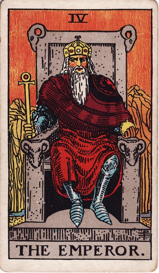 Lámina IV, El Emperador, del tarot Rider-Waite-Smith